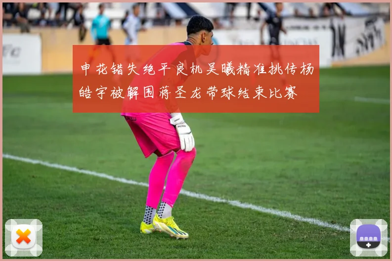 申花错失绝平良机吴曦精准挑传杨皓宇被解围蒋圣龙带球结束比赛